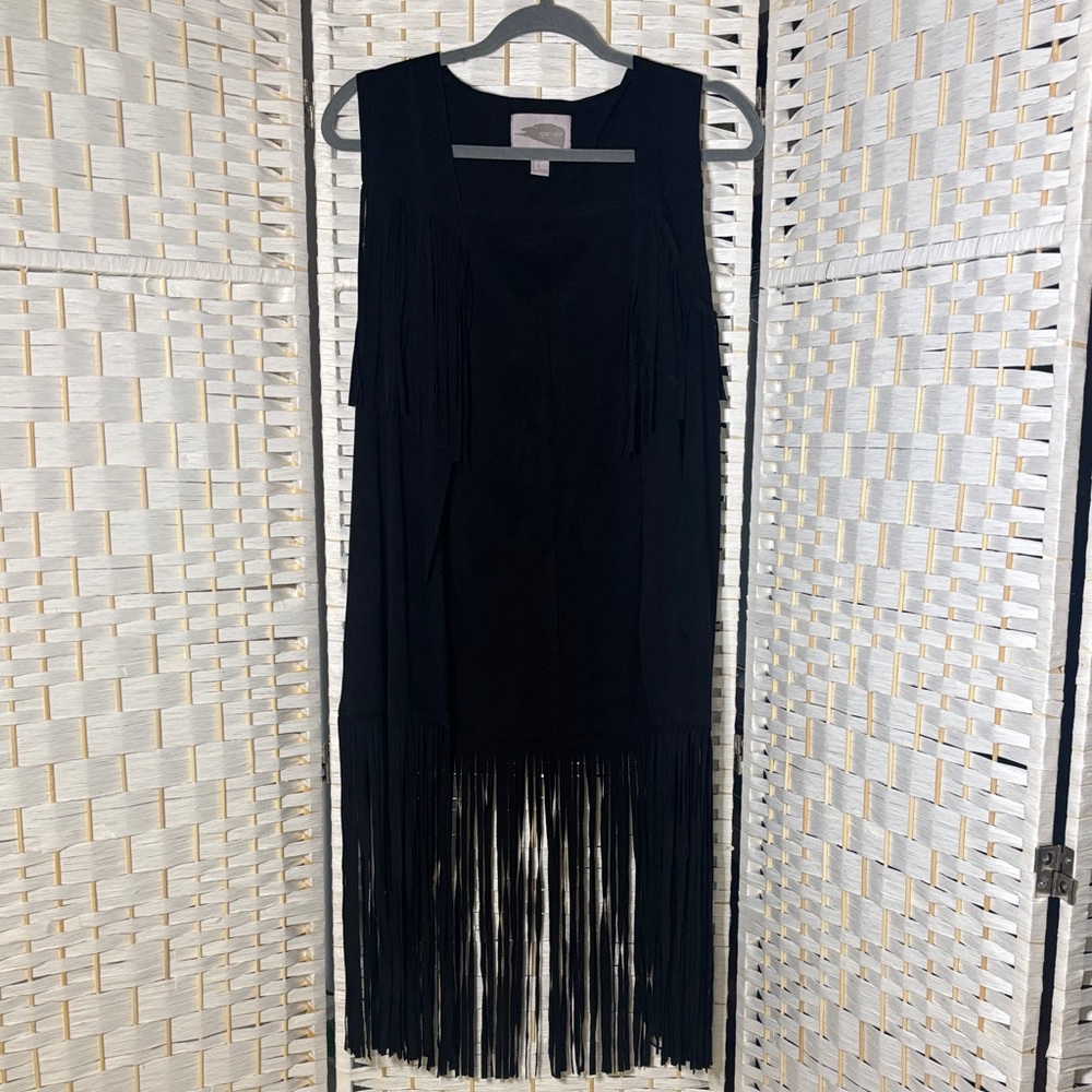 Forever 21 Black Fringed western vest